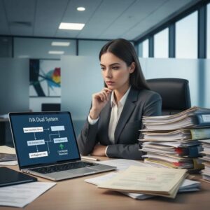 Advogado focado em documentos sobre a Reforma Tributária 2026. Preparação essencial para o setor jurídico.