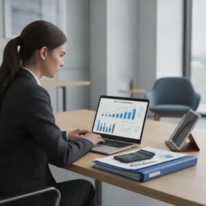 Advogado gerenciando finanças, fluxo de caixa e documentos com apoio da contabilidade para advogados.